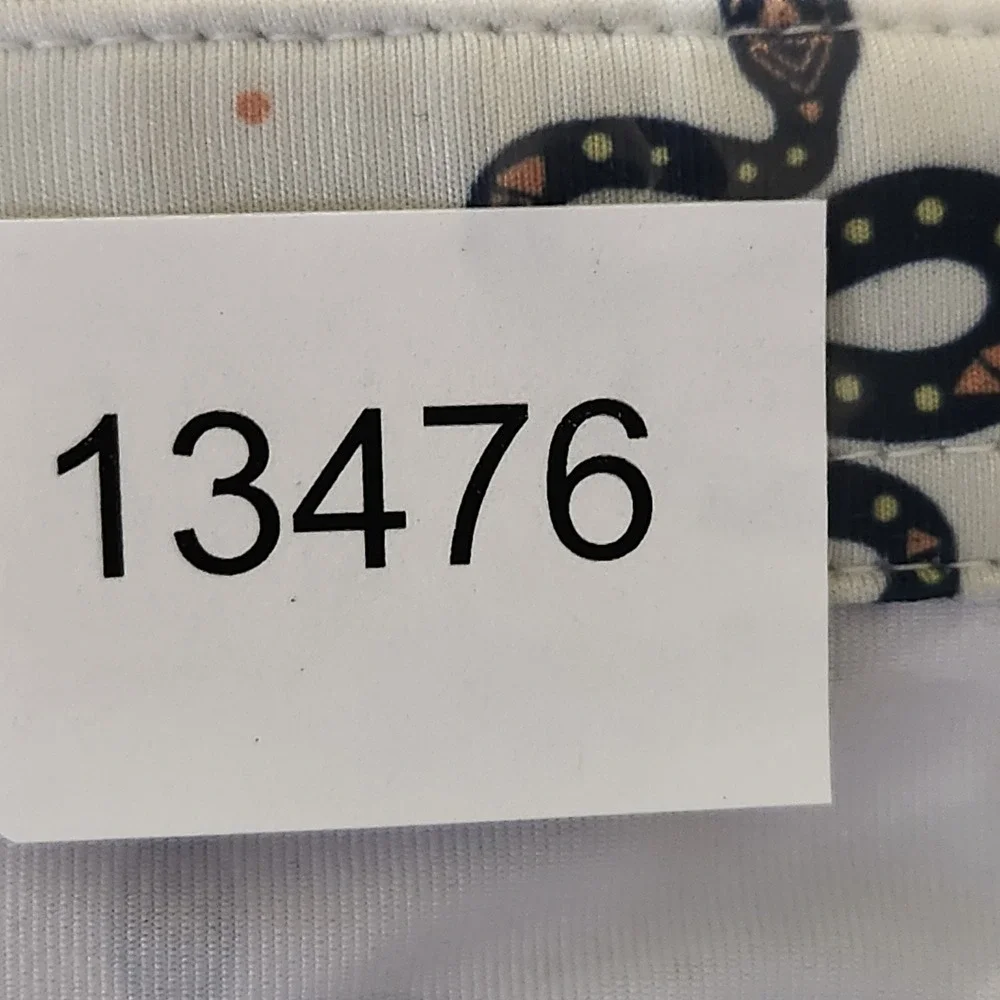 Waggle Golf Polo Shirt Mens Medium White Snake Print Performance Short Sleeve - Picture 6 of 6
